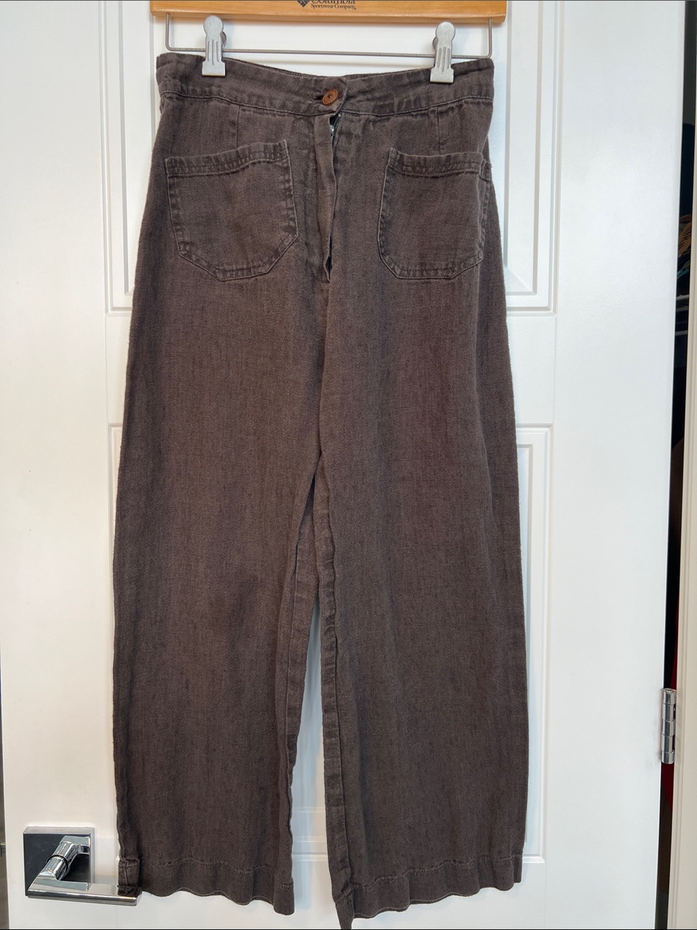 High-Waist Wide Leg Charcoal Black Linen Pants